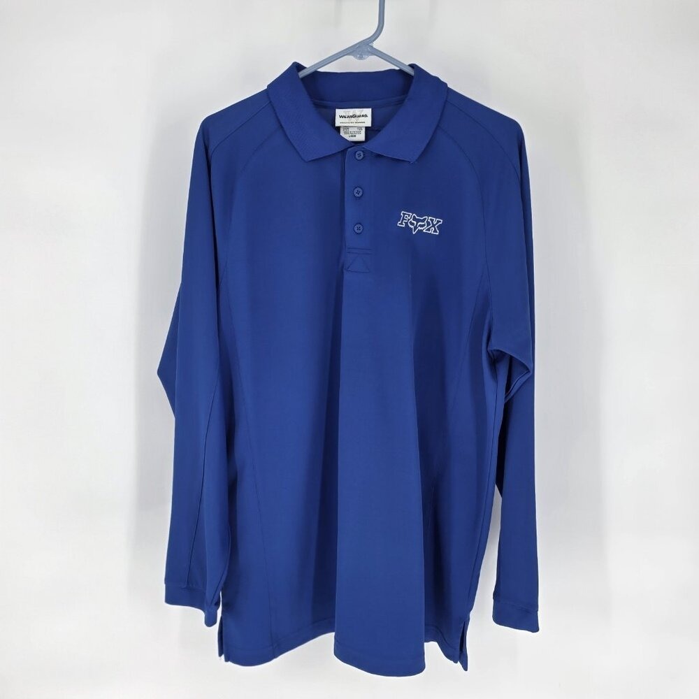 WearGuard Fox Racing Long Sleeve Polo Mens Large Royal Blue Embroidered Logo